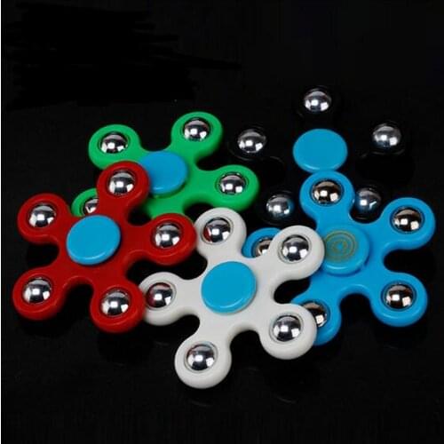Gyro Finger Spinner 5 Corner Plastic Steel Ball EDC Hand For Relieve Stress Anxiety Autism Focusing Toys Color Random