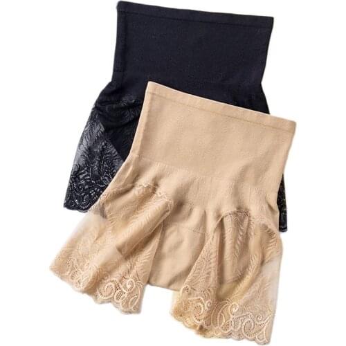 High Waist Sexy Lace Women Safety Shorts Pants Body Slim Panties Female Seamless Emptied Boyshorts Boxers Girls Underwear