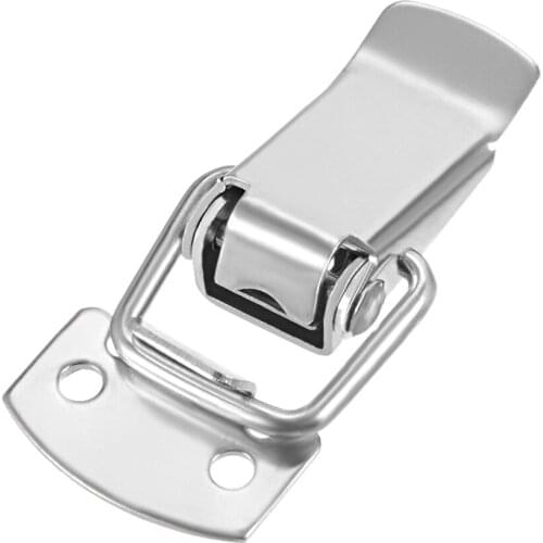 Uxcell 2 pcs 304 Stainless Steel Spring Loaded Toggle Case Box Chest Trunk Latch Catches Hasps Clamps, 49mm Overall Length