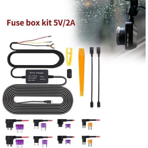 1set DVR HardWire Box 3.2Meters Cable Car Dash Camera Mini USB Transformer for Auto Mirror Electronic Charger Parking Monitoring