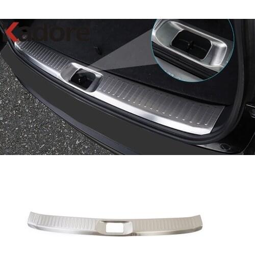 For Toyota Highlander 2015-2019 Stainless Steel Inner Rear Bumper Pad Protector Trim Tail Trunk Scuff Plate Cover car decoration