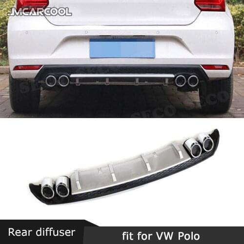 High quality PP Rear Lip diffuser Spoiler For Volkswagen VW Polo Standard 2014-2018 Back Mudguard plate fender Bumper Guard
