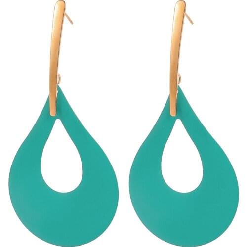 CHUNSHI EMO Modulation Hollow Out Exaggerated Water Drop Long Geometric Metal Paint Petals Earrings 2021 Trend Impact Female