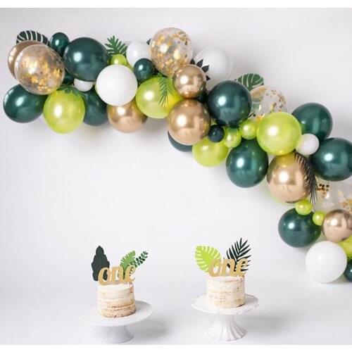 Sage Green Balloons Wedding Decor Chrome Gold Balloons Bridal Shower Baby Shower Decorations Wild One Jungle Safari Birthday