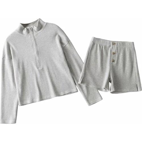 Sweatershirt Women Loose Casual Zip Up Outwear New Spring Fall Warm Long Sleeve V Neck Sweatershirt Top Women Set Sport Suit New