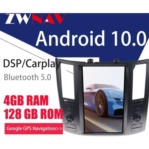 ZWNAV Android 10 4G128G Tesla Screen Carplay For 2003-2007 Infiniti FX FX25 FX35 FX37 DSP Player Audio Stereo Radio Recorder