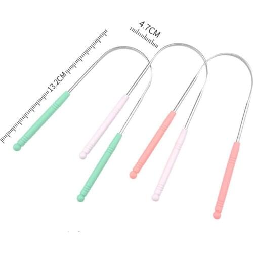 1PCS Stainless Steel Tongue Scraper Oral Tongue Cleaner Brush Tongue Toothbrush Oral Hygiene High Quality Tounge Scraper