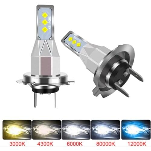 2Pcs Mini H7 LED 2525 Car Headlight H4 H1 H11 H8 HB4 HB3 9005 9006 6000K 12000K 4300K CSP Car Driving Fog Lamp Auto Lights 12V