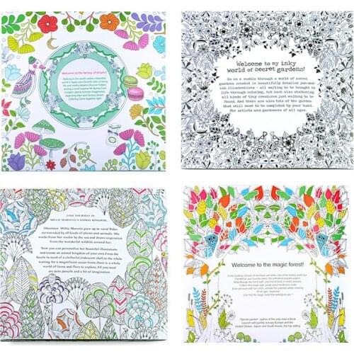 24 Pages English Flower Mandala Coloring Book for Kids Adults Relieve Stress While Away Time Doodle Painting Drawing Art Book B1
