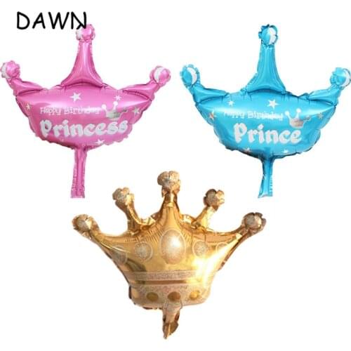 50 piece Princess Crown Foil Balloons Pink Blue ballons birthday party decorations kids party Supplies