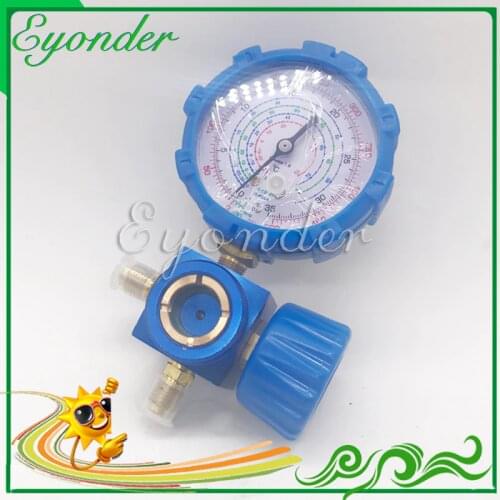 A/C System Air Conditioning Manifold Gauge Mayitr R134a R404a R22 R410a Refrigerant Pressure Manometer With Valve Low Pressure