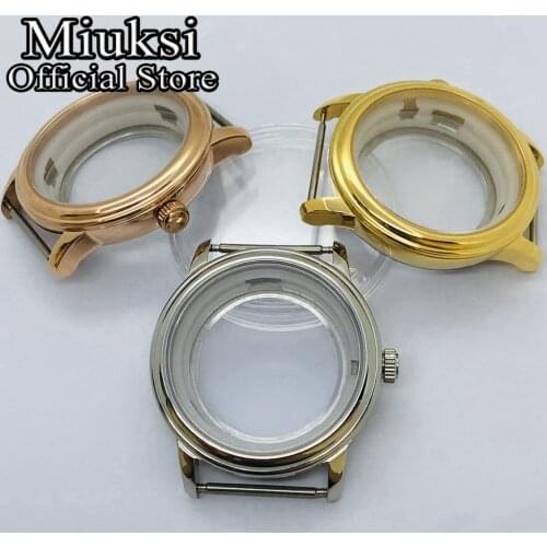 Miuksi 40mm silver/gold/rose gold/ sapphire glass watch case fit ETA 2836,Miyota 8205/8215/821A/82series movement