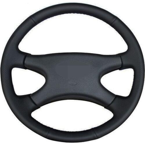 Car Steering Wheel Cover Hand-stitched Black Artificial Leather For Lada Niva 2006-2017 2107 1997-2012