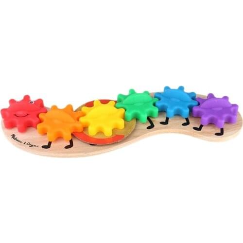 Wooden Rotating Gear Caterpillar Game Children Kids Color Recognition Enlightenment Early Learning Educational Toys