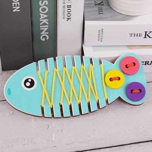 Baby Kindergarten Supplies Montessori Wooden Handmade Girl Toy Daycare Teaching Children Early Training Education Threading Game