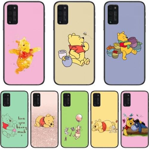 Disney Winnie Bear Clear Phone Case For Huawei Honor 10 20 30 9 X Pro Lite V 5G RU Black Etui Coque Hoesjes Comic Fashion