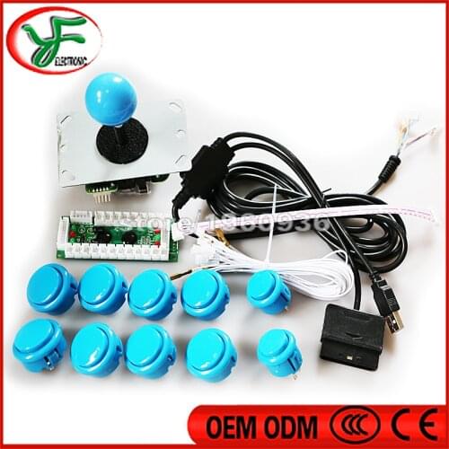 DIY Jamma arcade mame kit parts USB Encoder Play Station to PC/PS2/PS3 +sanwa Joystick +Sanwa Push Buttons+Wire harness