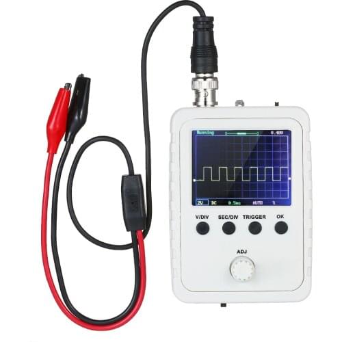 DS0150 2.4" TFT Digital Oscilloscope Kit with Power Adapter and BNC-Clip Cable Probe Logic Analyzer Digital Oscilloscope