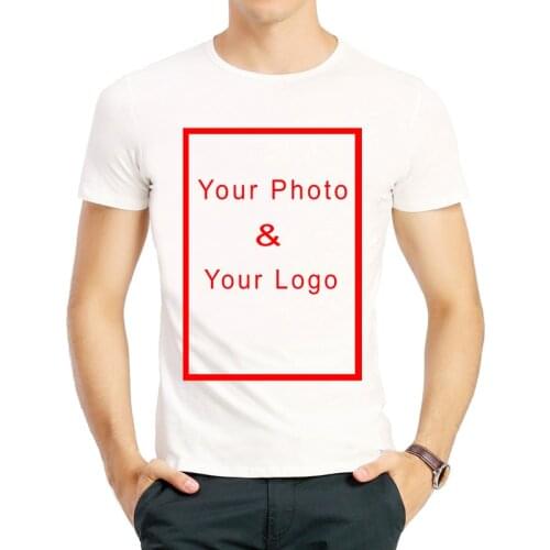 Mens Custom Shirt School Team Funny Customized Logo Print White T Shirt Top Tees Adult Fashion Male DIY Clothes Garments