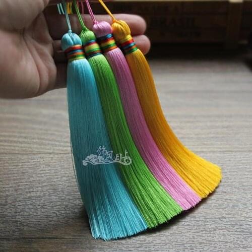 Close Smooth soft Silk tassel Hand-embroidered pendant accessories Rayon Bookmark bag wholesale