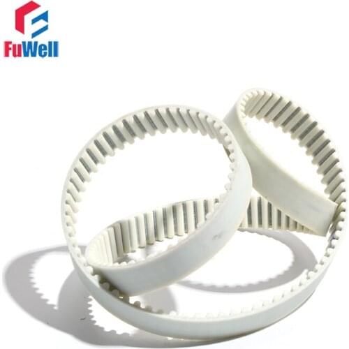 HTD5M Polyurethane Timing Belt 5M-820/830/840/850/860/870 Closed Loop Toothed Belt 15/20/25/30mm Width White PU Gear Pulley Belt