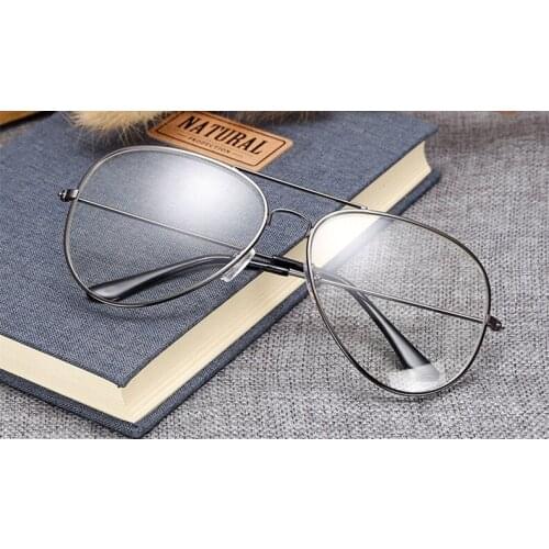 Eyeglasses Classic Pilot Double Bridge Spectacle Frame Custom Made Prescription Lens Myopia Reading Glasses -1 To -6 +1 To+6