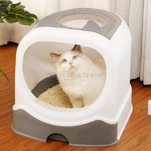 Drawer Type Cat Litter Basin, Top In Type Fully Enclosed Cat Litter Basin, Large Cat Toilet, Anti Splash And Anti Odor Cat Produ