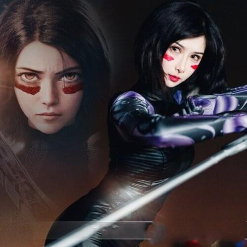 XS -XL Zentail Alita Battle Angel Cosplay Costume Alita Black Leather Uniform Set Girls Fancy Halloween Suit Carnival Women