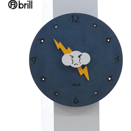 Creative Cartoon Wall Clock Modern Design Silent Kids Wall Clock for Children Room Cute Room Decor Cloud Design Clocks Decor
