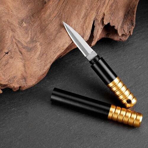 Creative portable carving knife self-defense portable letter opening knife outdoor aluminum alloy stainless steel gold hoop bar