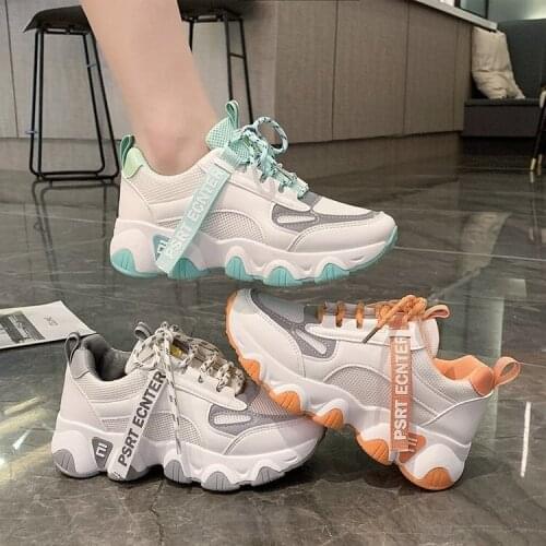 2021 Summer Hot Women Breathable Mesh Vulcanized Shoes Platform Sneakers Casual Running Shoes Women Sneakers