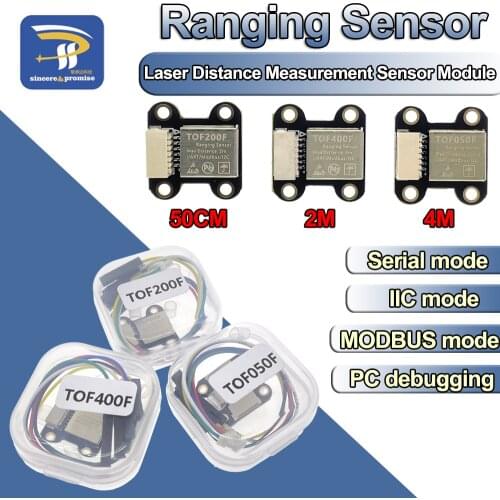 VL6180/VL53L0/VL53L1 Time-of-Flight (ToF) Laser Ranging Built-in MCU Algorithm TOF050F TOF200F TOF400F 50CM/2M/4M MODBUS/IIC I2C