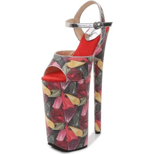 Mclubgirl Sexy Banquet Stage Performance Pole Dance Sandals Large Size 26CM High Heel Sandals Open Toe Sandals For Women WZ