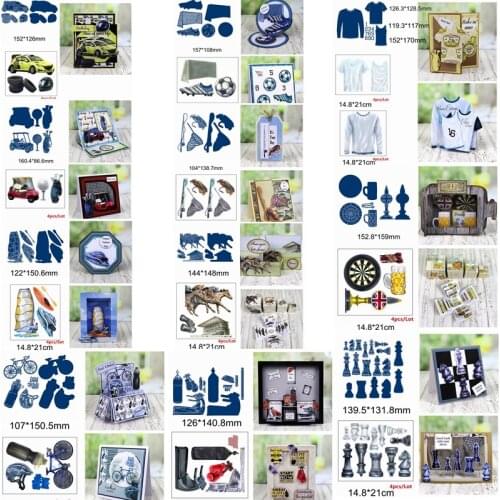 Metal Cutting Dies Match Paper Jam Cardborad Car Football Jersey Chess Beer Bicycle Insect New Stencils Hot Make Cards Album Hot