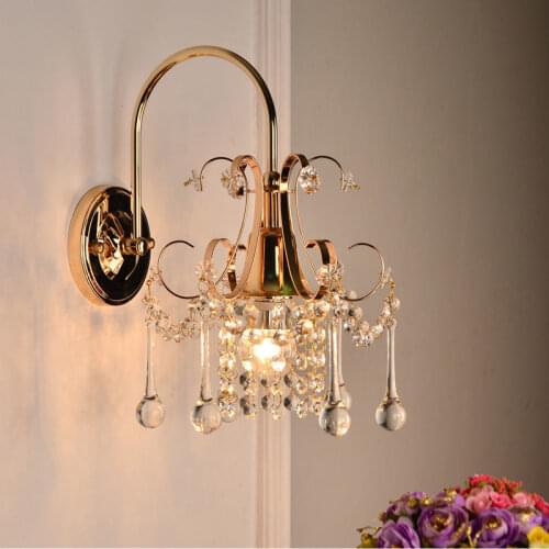 Wall Lamp Crystal Wall Lamp Crystal Wall Lamp Bedside Fashion Light Luxury Background Wall European American Style