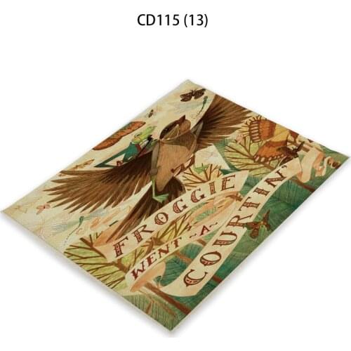 Castle Witch Coasters Individual Placemat Happy Kitchen Podkladki Na Stol Table Cartoon Print Pattern Conjunto De Jogo Americano