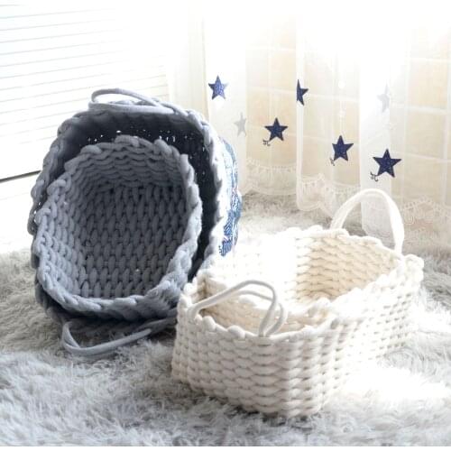 Simple Cotton Thread Storage Basket Household Desktop Sundry Finishing Basket Frame Woven Storage Basket Laundry Basket