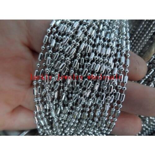 Retail Price Lot 20meter in bulk on sale 2mm / 3mm Rice Beads Chain Stainless Steel Jewelry Marking Finding Chain DIY Marking