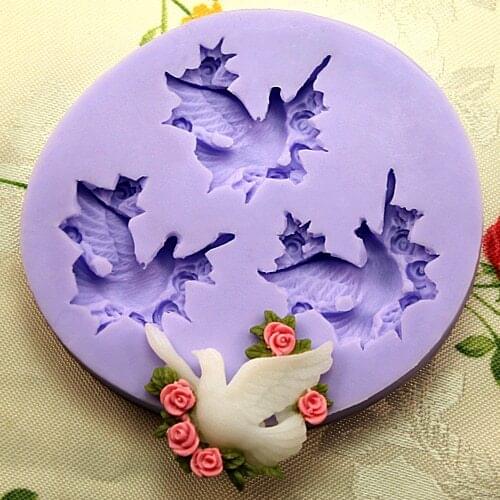 F200 Dove Silicone Fondant Mold Gum Paste Cake Decorating cake topper Mould