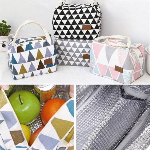 Insulated Lunch Bags Thermal Cooler Food Storage Bag Picnic Tote Bag Canvas Box Lunch Bag For Women Kids Men Outdoor