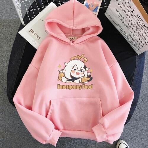 Kawaii Cartoon Genshin Impact Oversized Graphic Hoodies Women Men Sweatshirt Unisex Tops 2021 Spring/Autumn Casual Clothing