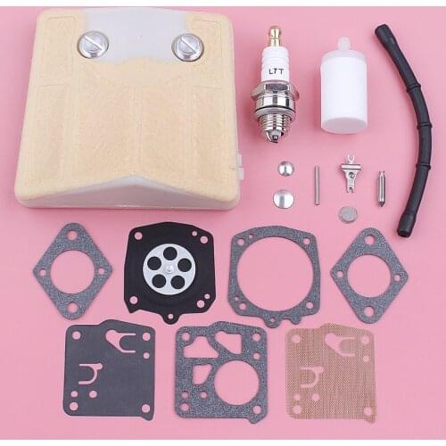 Air Fuel Filter Line Spark Plug For Husqvarna 61 66 266 Carburetor Repair Rebuild Kit Chainsaw Spare Replacement Part
