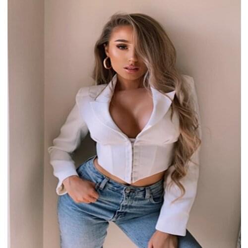 Free shipping INS England Style 2019 Women New Sexy Short white V-neck Tops Clubwear Crop Top Summer Runway Tops
