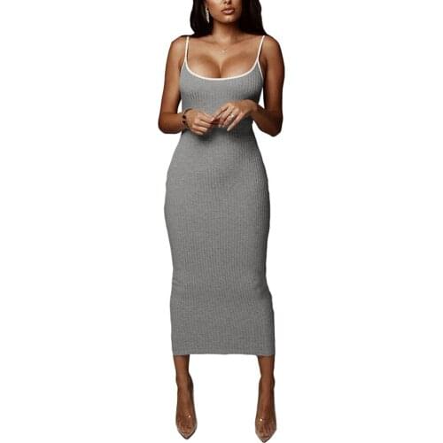 Women Hip-wrapped Dress Ladies Sling Backless Long Dresses Vestidos New Summer Slim Party Dresses Women 2020