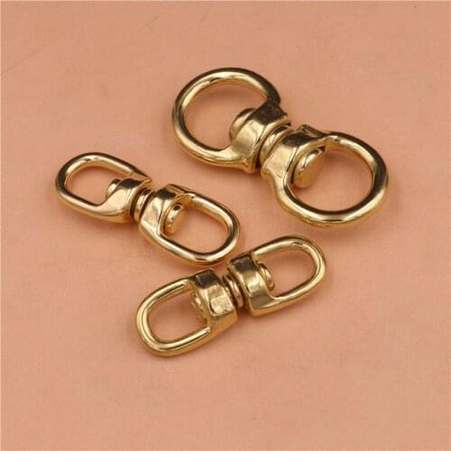 1piece Solid Brass Swivel Eye Rotating Connector "8"-shape for Keychain Wallet Round Circle Key Ring Metal Buckle 4 Size