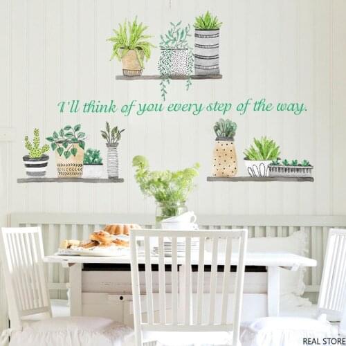 1 pcs Ins Garden Plant Bonsai Flower Butterfly Wall Stickers for iving Room Kitchen Pvc Wall Decals Diy Mural Art Decoration