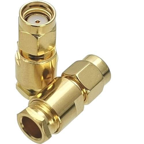 10Pcs Connector RP-SMA RPSMA Male jack clamp RG58 RG142 LMR195 RG400 Cable RF Adapter Coaxial High Quanlity