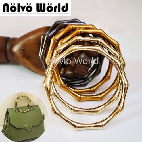 2-10-20 pieces Bamboo shaped alloy material 11cm Big O Ring handles,diy women bags bolso welded circle ring handle wholesale