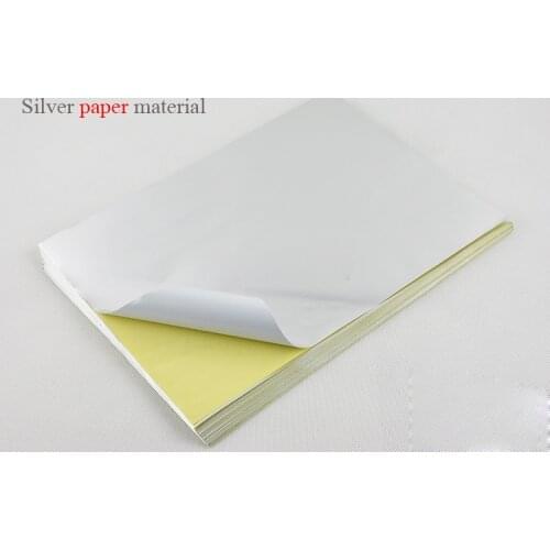 Free shipping 50 sheets A4 blank matte silver label paper sheets for laser printer