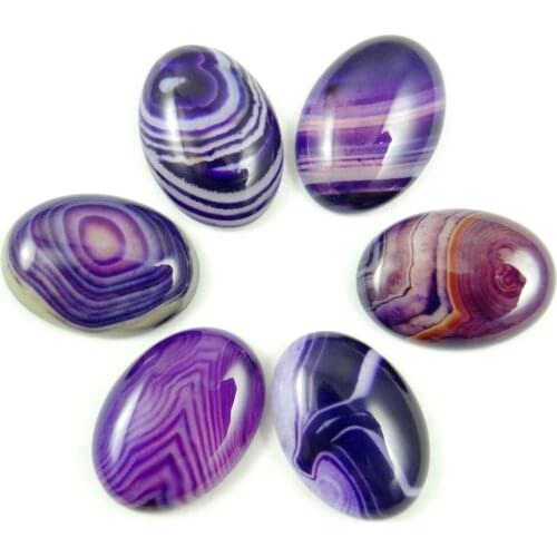 Natural Stone purple Striped Onyx Oval Shape Cabochons CAB 25*18MM Good Quality Bead Jewelry Making Ring Earring accessorie 20PC
